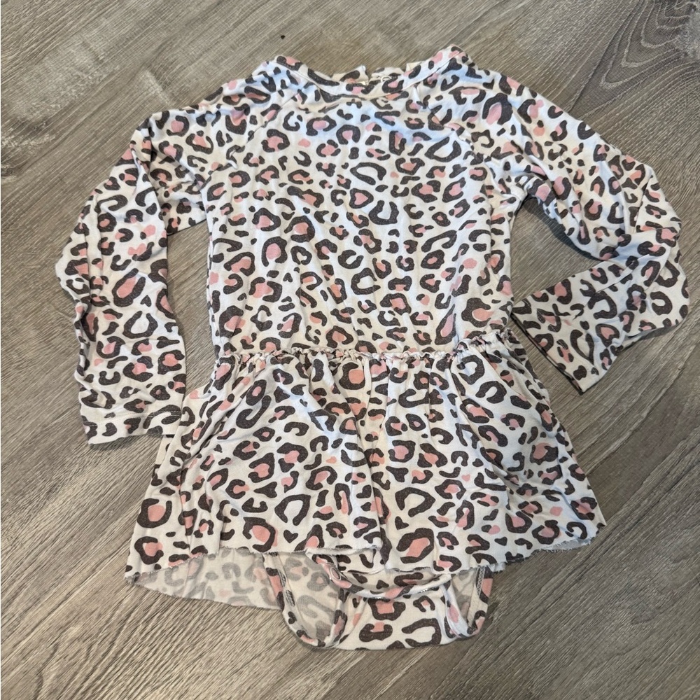 Leopard Print Long Sleeve Skirted Onesie